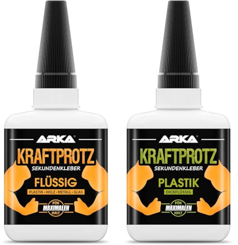 50 g Sekundenkleber extra stark | Inkl. Anti-Austrocknungs-Spitze & KRAFTPROTZ PLASTIK 50 g | Sekundenkleber extra stark