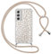 ZhuoFan Coque pour Samsung Galaxy A55 5G avec Cordon de Collier, Étui Transparent Aesthetic avec Motif Léopard en Silicone Souple Fond de Panier PC Housse avec Réglable Portable Lanyard Case, 01