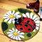 Raixleb Latch Hook Kits Knüpfteppich für Kinder und Erwachsene zum Selber Knüpfen DIY Teppich 50x 50 cm Marienkäfer