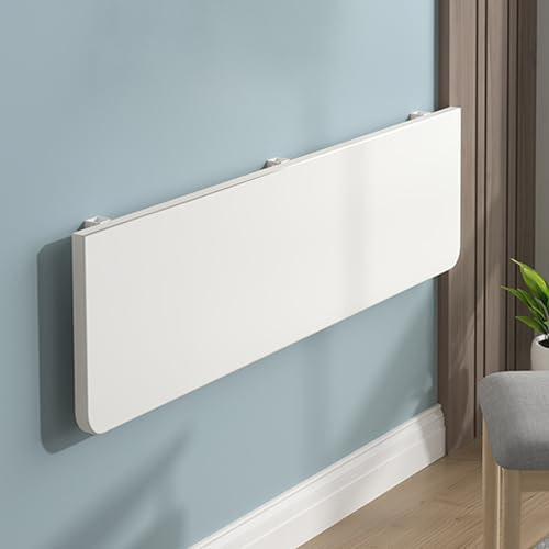 NIANXINN Wandklapptisch,Weiß Klappbarer Wandtisch Esszimmertische,Platzersparnis,Holz Wandmontage Esstisch Schreibtisch Computertisch Werkbank,mit Halterungen,Länge x Breite (100cm x 60cm)