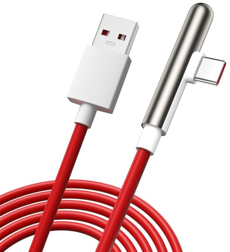 ACANDYA Cable USB C para OnePlus Nord 4 3 10 Pro 2T 11 12R, 100W SUPERVOOC 8A 2M Cable USB a USB C 90 grados, Cable Tipo c Carga Rápida Flash Charge para Nord CE 2 9 8T OPPO Find X5 realme GT NEO 3T