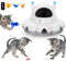 Cosicosy 2-in-1 Interactive Cat Toys for Indoor Cats, Automatic Cat Toy with 7 Holes Mice Whack A Mole Moving Feather, Red Dot & Star Pointer Kitten Toys, Smart cat toy with remote control, White