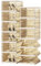 Lacusmall Shoe Storage Cabinets, 6 Tier Boxes Clear Plastic Stackable, Integraed Shoe Organizer Containers with Freestanding Storage Bin for Living Room Bedroom (Clear Brown, 6Tier)