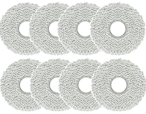 Lot de 8 serpillères de rechange compatibles avec ECOVACS DEEBOT T30 OMNI/ T20 OMNI/ X1 Turbo/ X1 OMNI / X1 E OMNI / T10 / T10 PLUS / X2 OMNI/ X2 COMBO serpillère réutilisable et lavable