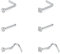 Briana Williams Nasenpiercing Stecker Silber Piercing Nase Edelstahl 20G Nasenstecker L Form Spiral Flach