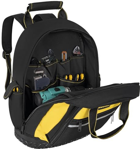 OUUTMEE Bolsa de herramientas, mochila de herramientas de gran capacidad, almacenamiento, portaherramientas, impermeable, multifuncional, duradera, almacenamiento de herramientas