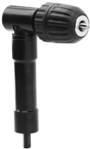 QOTSTEOS Adaptateur de fixation professionnel à 90 degrés pour perceuse sans fil en aluminium à angle droit Extension de clé de mandrin 3/8 Adaptateur pour espace de travail d'angle étroit