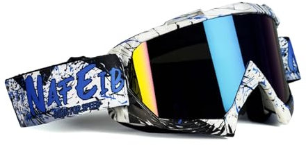 Balakaka Lunettes de Moto pour Hommes Femmes, Lunettes de Protection avec éponge Respirante, Coupe-vent Lunette de Moto Cross avec Sangle Réglable