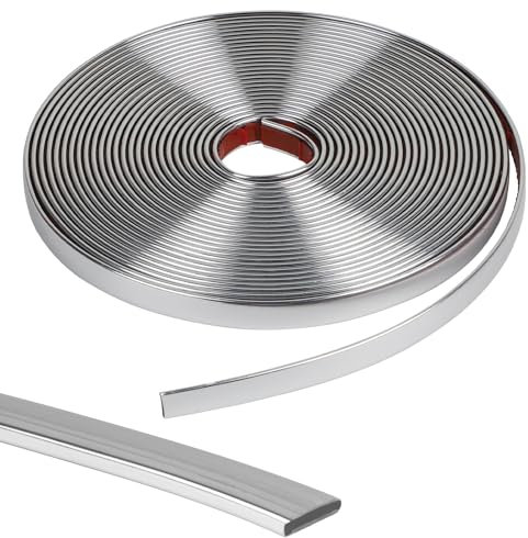 lalago 10M Flexible Zierleisten Selbstklebend Silber, Zierleiste Stuck 3D-Dekorative Wandleisten, Abziehen und Aufkleben Deckenleisten Eckleiste für DIY, Boden, Fliesenkanten und Eckdekoration