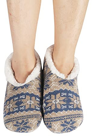 kosopse Mikrowellen Socken Warme Haushaltssocken für den Innenbereich Häkeln Socken (Grey, One Size)