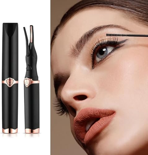 Hengrongshen 2 in 1 Wimpernzange Beheizbar, 2 in 1 Beheizbare Wimpernzange Langanhaltender Halt, 10 S Schnellaufheizung Mehrstufige Temperatureinstellung Eyelash Curler Schädigt die Wimpern Nicht