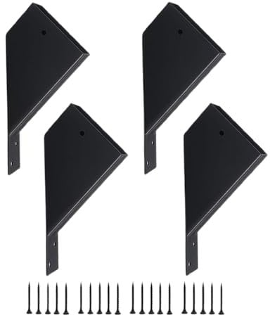 Angle Pergola Support Brackets, 45 Degree 4 Pieces Heavy Duty Pergola Brackets, Shelf Bracket with Screws Connector Brace For Beam, Durable Pergola Frame Support Hardware