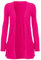Party HuB Cardigan da donna a maniche lunghe, con tasca frontale aperta, tinta unita, estivo, Fucsia, 48-50