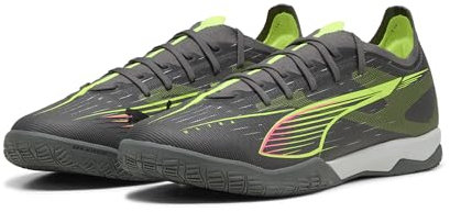 PUMA Erwachsene Ultra 5 Match IT Futsalschuhe 46, Matte Aged Silver Yellow Alert Blue Gray