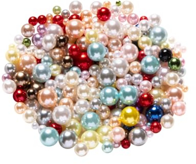 JIHUOO Bunte Kunstperlen, rund, ohne Loch, Perlen, zum Basteln, für Gesicht, Nagelkunst, Scrapbooking, Verzierungen, Vasenfüller, Perlen, Tischstreudekoration, Perlen, 100 g, 3–8 mm