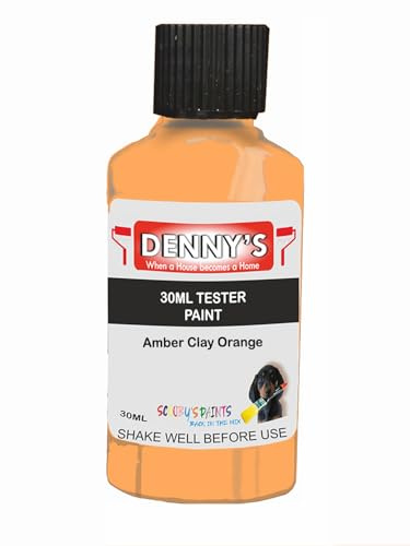 SCOOBYS PAINTS BACK IN THE MIX Chalk Emulsion Matt Paint, Water-Based, No Primer Required, For Walls and Furniture Orange, (Amber Clay Orange, 30ml Colour Tester)