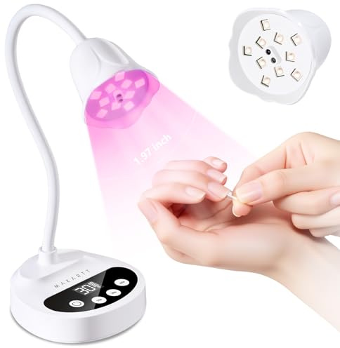 Makartt Cordless UV LED Nail Lamp White 50mW/cm² for Gel X Press-On | 4 Timers & Auto Sensor, USB Rechargeable, High-Intensity UV/LED Output, Ideal for Travel & Home Manicure, Great for Beginners