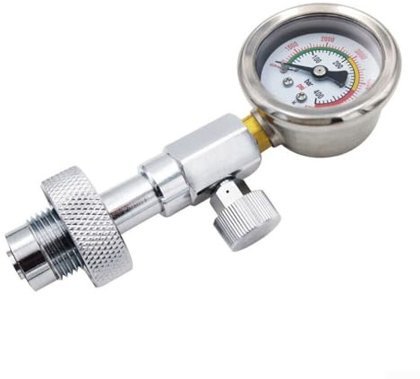 400Bar DIN Scuba Dive Cylinder Pressure Gauge with Release Valve, Compatible with Standard G5/8 Valve Threads for Accurate Tank Pressure