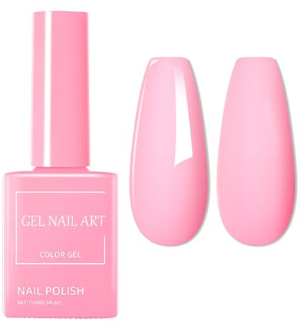 Light Pink Gel Nail Polish - Baby Pink Nail Varnish Quick Dry - Long Lasting Nail Paint Healthy Soak Off UV/LED Nail Varnish DIY Spring Summer Gel Nail Gifts
