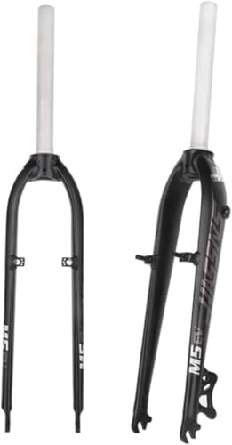 Fourche Rigide VTT 26 27,5 Tube Droit sans Filetage 1-1/8 QR 9 X 100 Mm Frein à Disque V-Brake Fourche Avant VTT Ultralégère en Alliage D'aluminium, Gray+White, 26