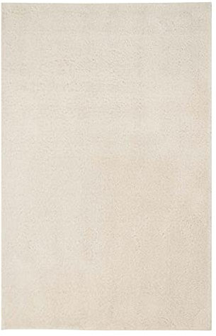 carpet city Teppich Hochflor Einfarbig Ivory - 160x230 cm - Micropolyester Super Soft - Moderne Wohnzimmerteppiche - Langflor Uni
