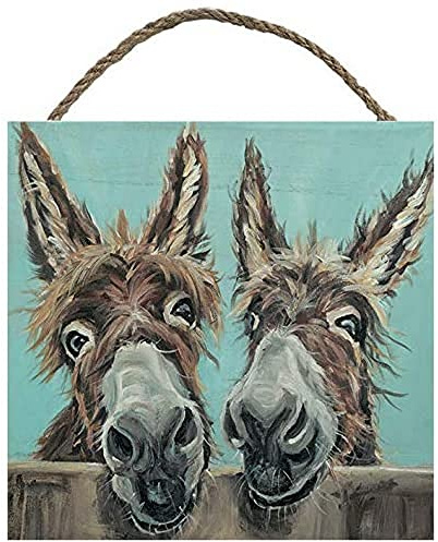 Louise Brown Double Trouble Wooden Wall Art, Multi-Colour, 20 x 20 cm