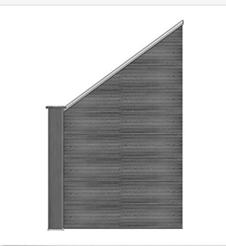 S SIENOC WPC Zaun WPC-Zaun Bildschirm-Zaun Garten Zaun Terrace (1x Schrägelement, Grau 180cm)