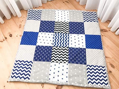 Krabbeldecke Patchwork Decke Spieldecke Babydecke 125x125 cm
