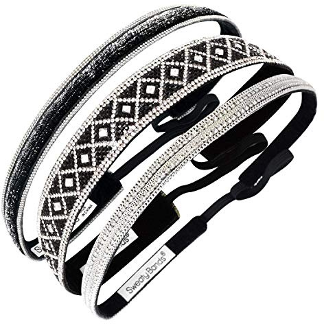 Sweaty Bands 3er-Pack Stirnbänder Bling Queening, Ombre, tropfende Diamanten
