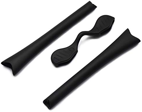SOODASE Negro Kit de goma de silicona Earsocks de repuesto Para Oakley Radar Series Gafas de sol
