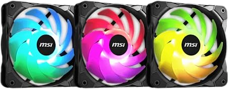 MSI MAX F12A-3 - Ventilador (120 mm, 3 ventiladores de 120 mm, 3 unidades, color negro, ARGB), A-RGB