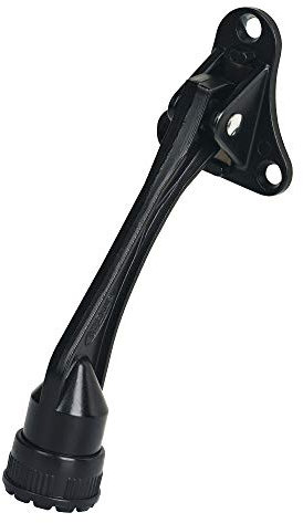 CG PLUS Door Stopper, Kick Down Door Stops for Heavy Doors, with Rubber Tip and Spring Lever, Adjustable, Easy to Set Down and Release, 4-Inch, for Wide Doors (4inch x 2pack, Black)