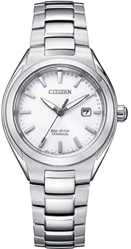 CITIZEN Damen Eco-Drive Solar Armbanduhr aus Titan mit Titan Band - Super Titanium - EW2610-80A