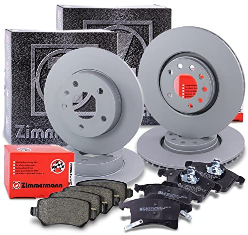 ZIMMERMANN Bremsenset inkl Bremsscheiben Vorne Belüftet Ø 308 mm + Hinten Voll Ø 264 mm und Bremsbeläge Vorne und Hinten Kompatibel mit OPEL ASTRA H, MERIVA B (S10), ZAFIRA B, ZAFIRA B Kasten/ (A05)