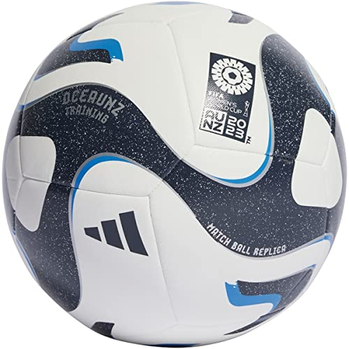 adidas Unisex-Adult Womens World Cup Training Ball, White/Collegiate Navy/Bright Blue/Silver Metallic, 5