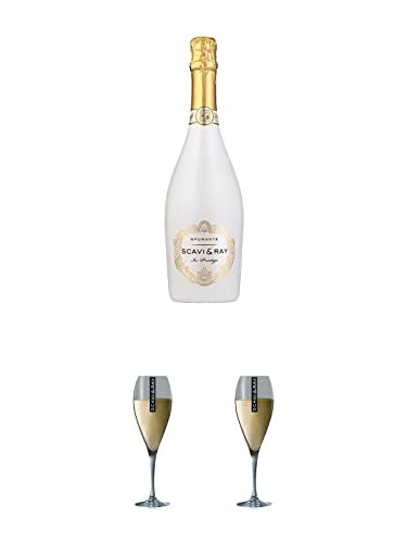 Scavi & Ray Ice Prestige 0,75 Liter + Scavi & Ray Prosecco (durchsichtig) Glas 1 Stück + Scavi & Ray Prosecco (durchsichtig) Glas 1 Stück