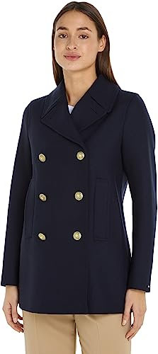 Tommy Hilfiger Femme Veste Wool Blend Classic Mi-Saison, Bleu (Desert Sky), 42