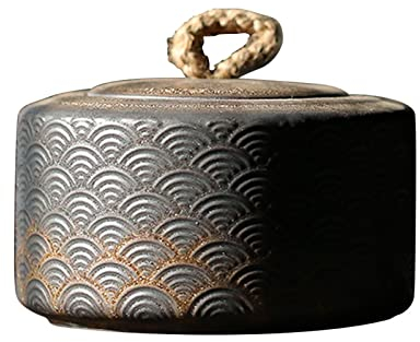 JTBDWOSK Japanische Keramik Teedosen Jahrgang Porzellan Tee-Box für Die Lagerung von Tee Oder Tee-Box Lebensmittel Wagen Keramik-Tee-Topf Traditionelle Box Portable,Metallisch