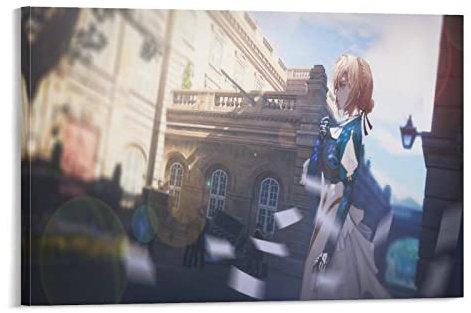 AAOCLO Violet Evergarden Su Tela, Poster Di Anime Per Soggiorno, Decorazione Della Casa,Pittura Murale - Quadri Murali - Moderno - 24x36inch(60x90cm)