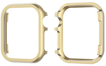 Stoßfest Gehäuse Gold Kompatibel mit Apple Watch 49mm, Frauen Mädchen Ultra Dünn Aluminium Hülle Kratzfest Schutzhüllen Bumper Case Rundherum Abdeckung Glitzer Metall Kompatibel mit iWatch Ultra 3 2 1