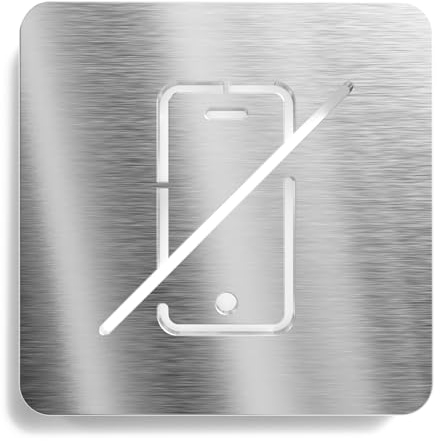 Urhome Verbotsschild Telefonieren verboten aus V2A Edelstahl - Laserschnitt Gravur Türschild - Schild für Wand Tür - Handy Smartphone Mobilfunk Verbotszeichen für Innen und Außen