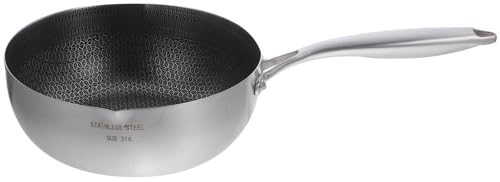 Kichvoe Casserole Antiadhésive Acier Inoxydable Poêle Multifonctionnelle Pour Cuisine Idéale Pour Œufs Et Sauces Pratique Et Facile à Nettoyer
