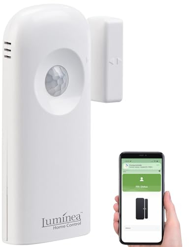 Luminea Home Control Türalarm WiFi: Smarter 2in1-WLAN-Tür-/Fenstersensor und PIR-Sensor, App, Sprachbefehl (Türfensteralarm, Fenstertüralarm, Überwachungssystem Funk)