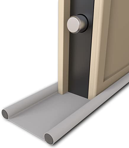 WÖRTHIT - Paraspifferi Sottoporta Universale per Porte Blindate e Normali Interne ed Esterne - Protegge dal Freddo, Umidità, Acqua e dagli Insetti - Lavabile e Sfoderabile (GRIGIO, 1 Metro)