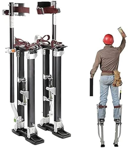 HSRG Verstellbare Aluminiumstelzen, Dekorateurstelzen Mit Schützenden Knieschützern, 18–40 Zoll Professionelle Arbeitsstelzen Für Maler, Deckenbauer, Handwerker, Für Plattenmalerei, Gehen, Kleben