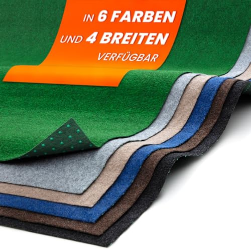 Midori Rasenteppich | Balkonteppich 200 x 450 cm in Schwarz | Robuster & witterungsbeständiger Kunstrasen-Teppich mit Drainage-Noppen für Balkon Terrasse Outdoor