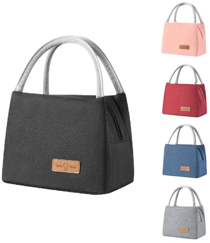 BRYN Kühltasche Klein 8.2L, Kleine Kühltasche Faltbar, Lunchtasche für Unterwegs, Strand, Arbeit, Schule, Reisen, Camping, Picknick(Schwarz)