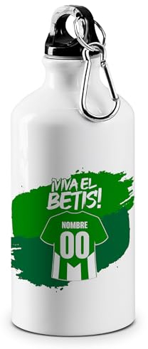 Botella Personalizada Fútbol Betis | Regalo Original para Aficionados del Fútbol | Regalo Camisetas Equipos Futbol | Regalo Niño/a Aluminio 500 ml (Betis)