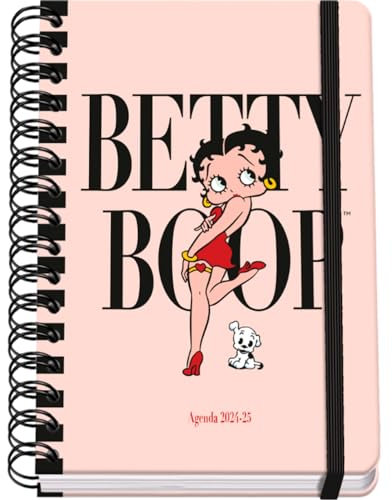 Dohe - Schülerkalender 2024 2025, Wochenansicht, A5 (15 x 21 cm), Ringverschluss und Gummi, Spanisch und Englisch, 4 Aufkleberseiten, September bis Juni, Schulmaterial - Betty Boop