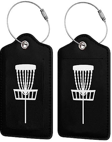 Disc Golf Korb Edelstahl Ring Leder Gepäckanhänger 2 PCS